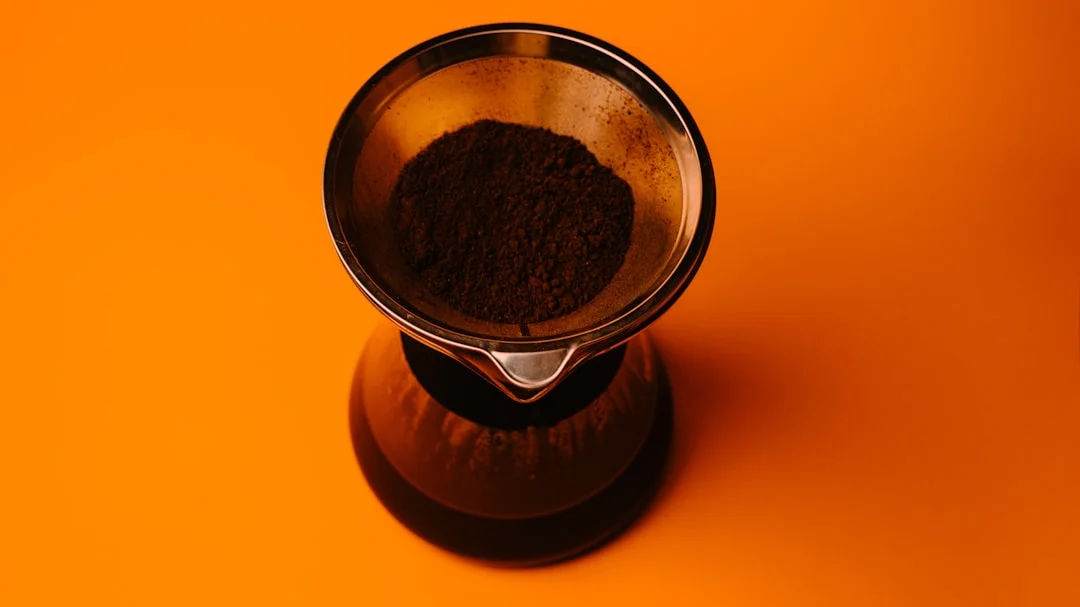 brown and black round container